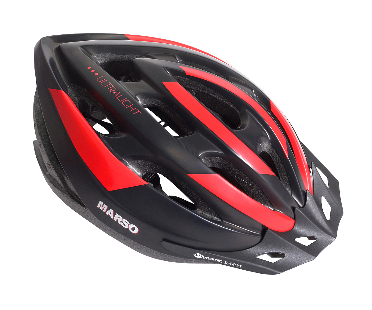Шлем взрослый черный с красным VSN 23 new marso